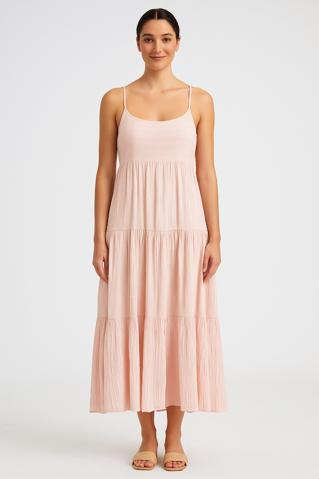 Rosa klänning med öppen rygg och rosett