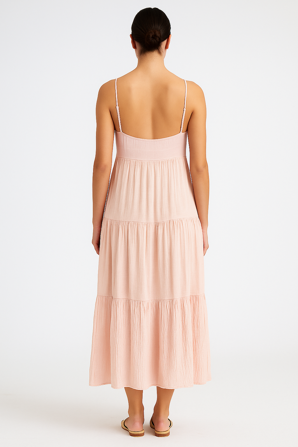 Rosa klänning med öppen rygg och rosett