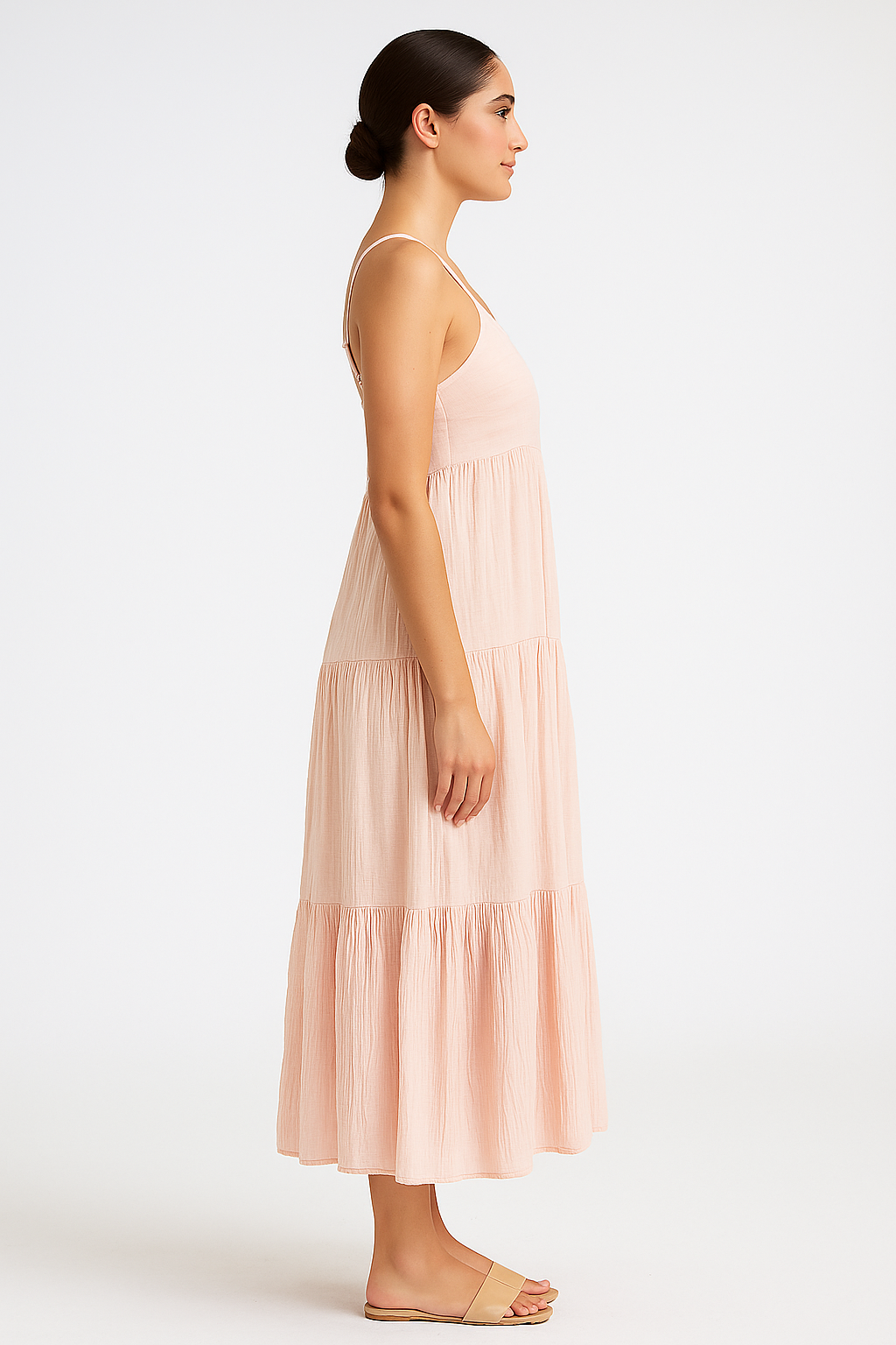 Rosa klänning med öppen rygg och rosett